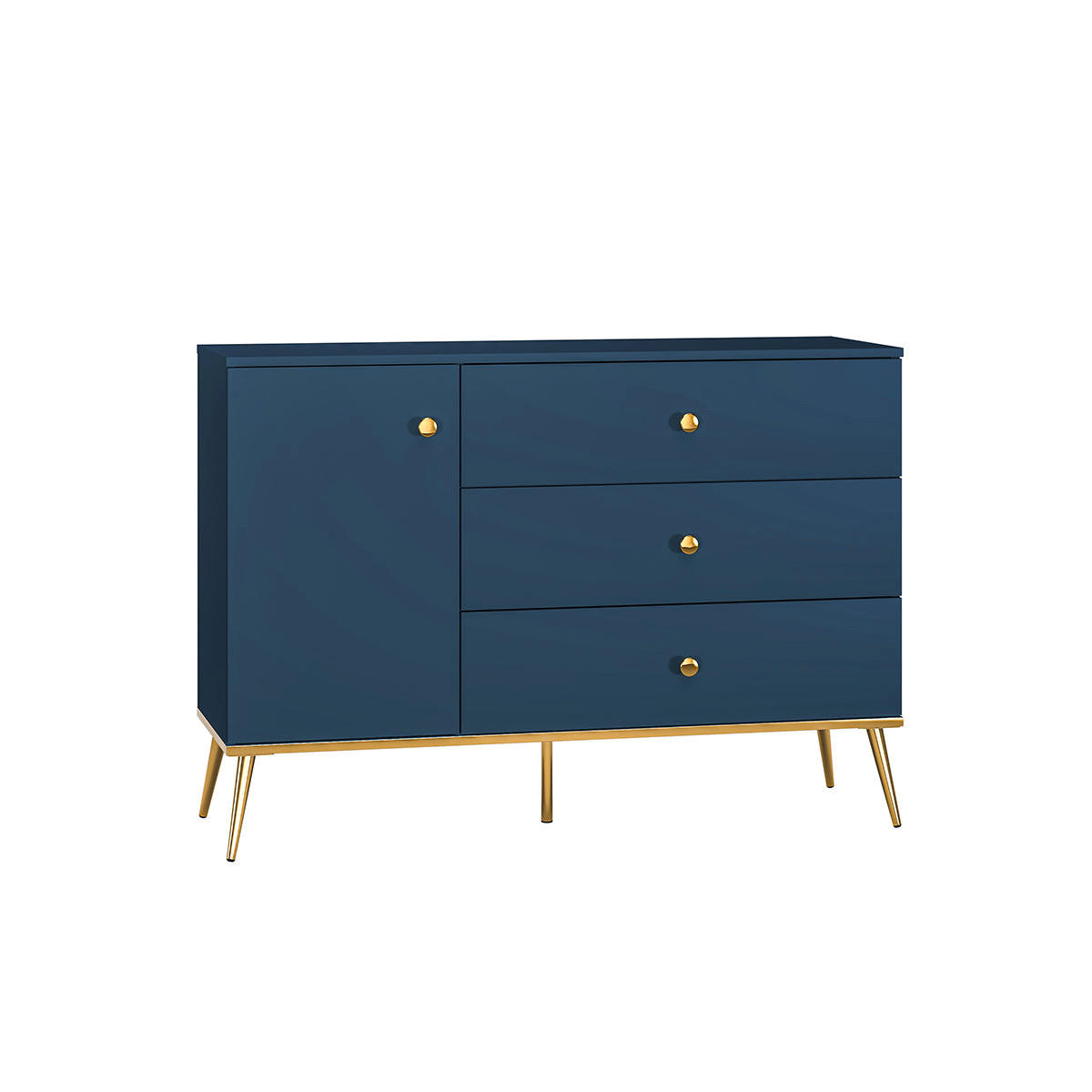 KOMODA Thalia Modra - modra, leseni material (120/85/40cm) - Petits-meubles