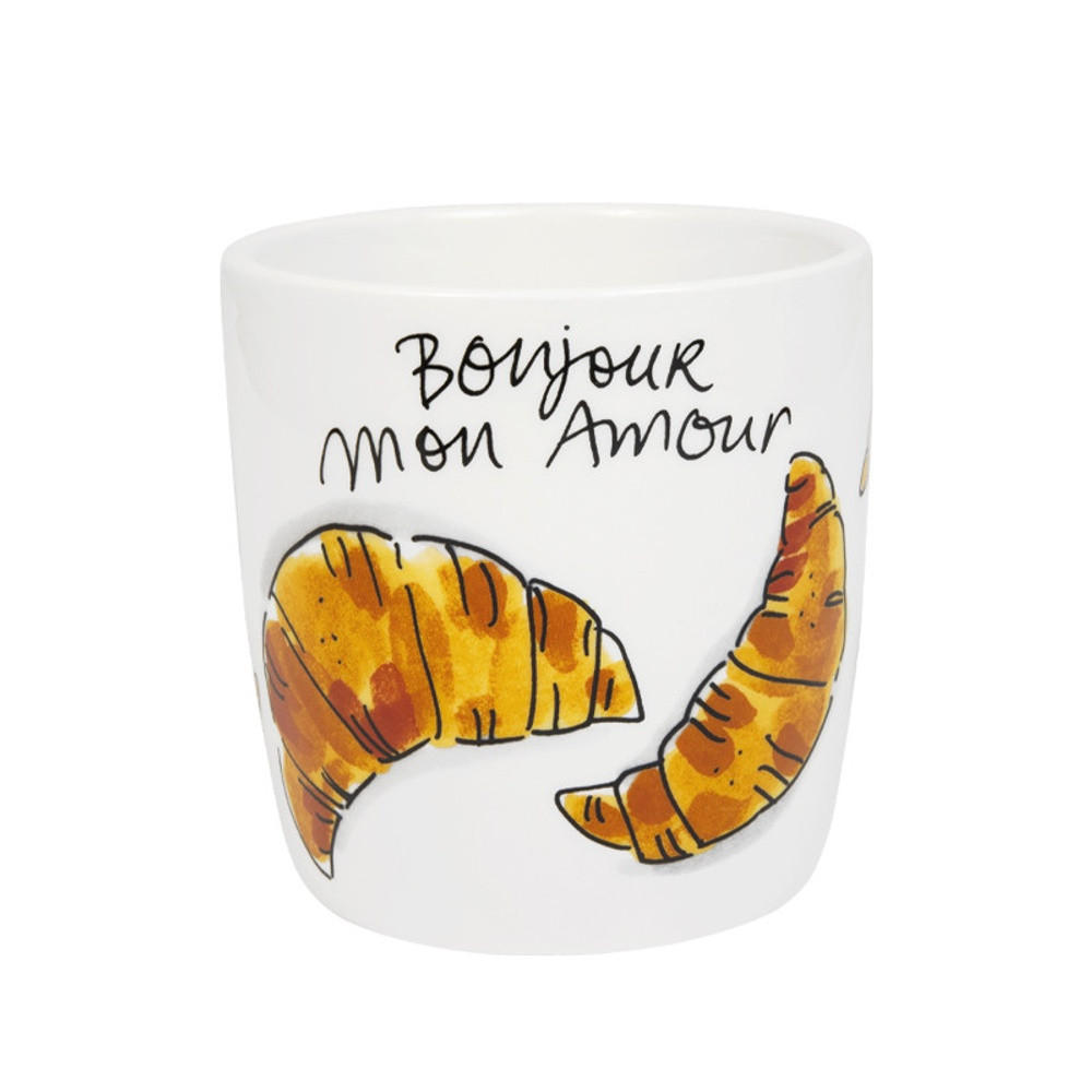 CAPPUCCINO-BECHER Valentinstag Croissants in Bunt - 500 ml - Multicolor, Keramik (0.5L) - Blond Amsterdam