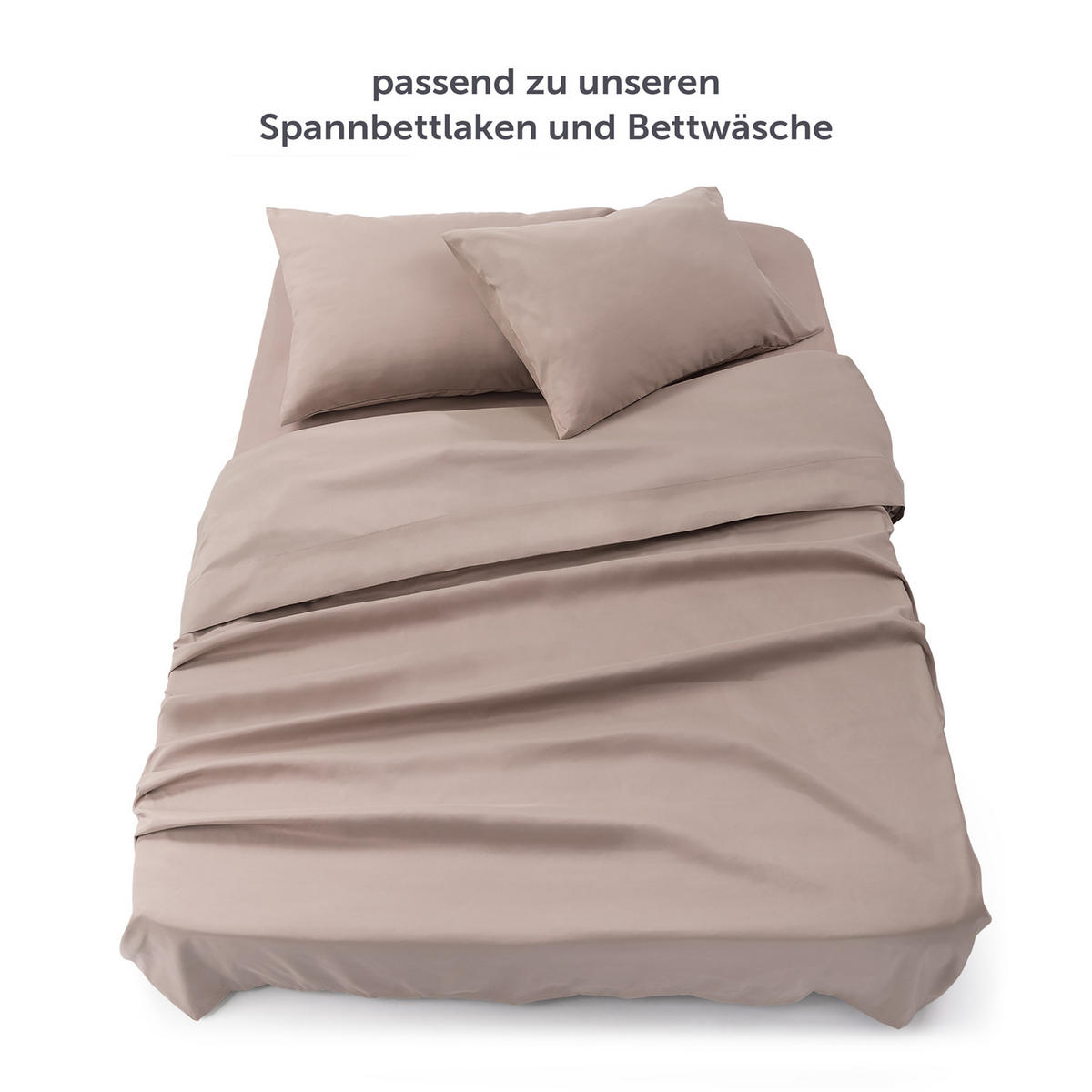 BETTTUCH ohne Gummi 220/275 cm, in Taupe - Taupe, Textil (275/220cm) - Blumtal