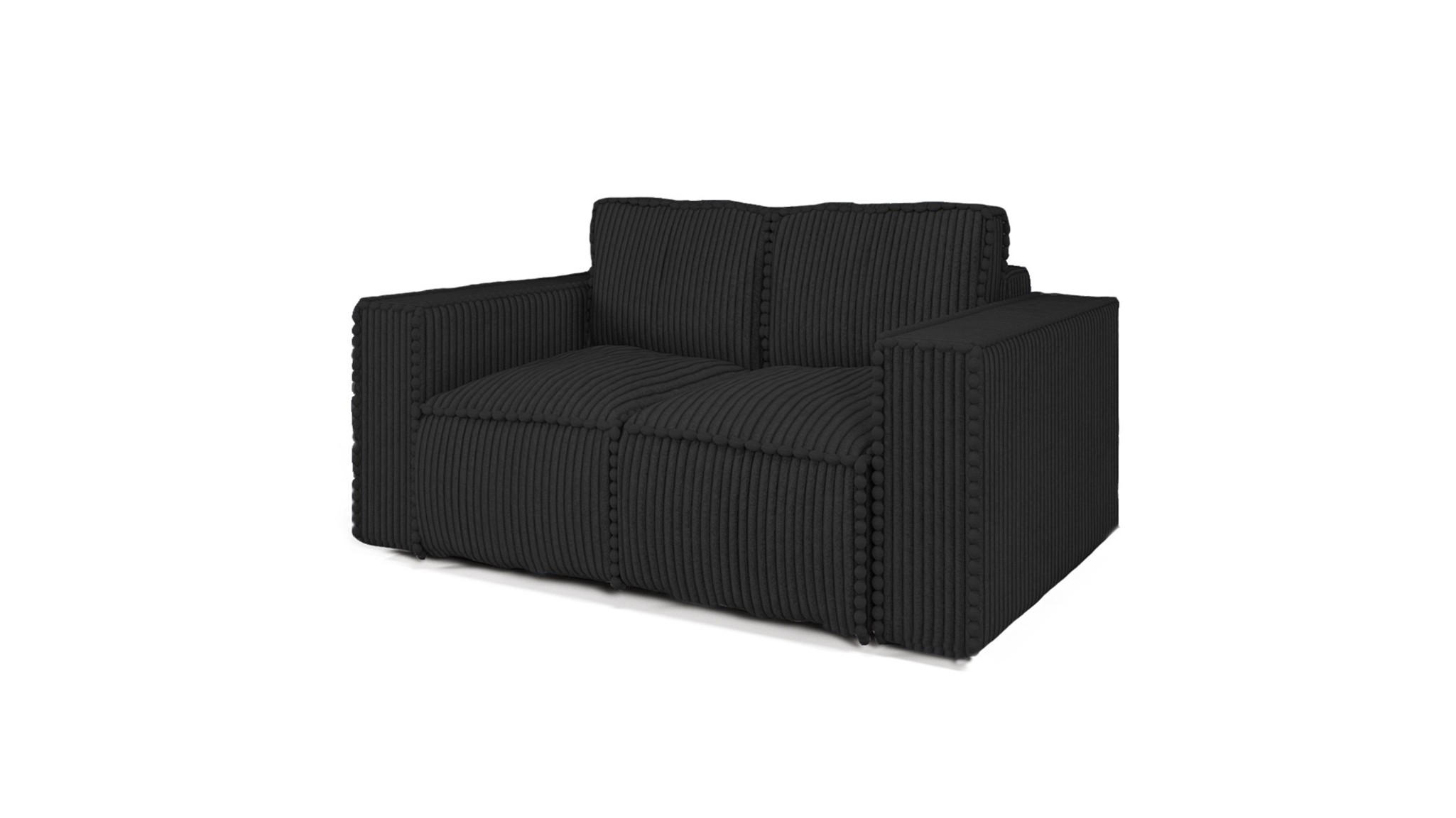 SOFA 2-sitzer Vajana - Schwarz, Holzwerkstoff/Textil (150/86/102cm) - Fun Möbel