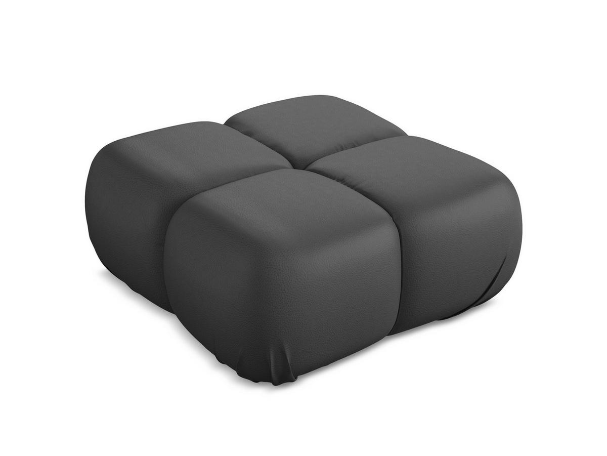 POUF Kunstleder Grau - Beige/Schwarz, Leder/Kunststoff (95/41/95cm) - Makamii