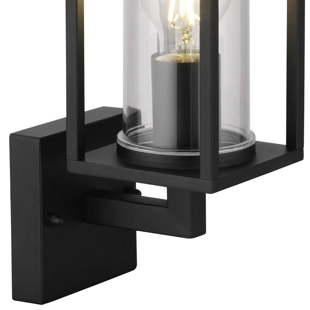 AUSSENWANDLEUCHTEE Schwarz E27 Klarer Diffusor IP54 - Schwarz, Metall (11/34/15.5cm) - CGC Europe