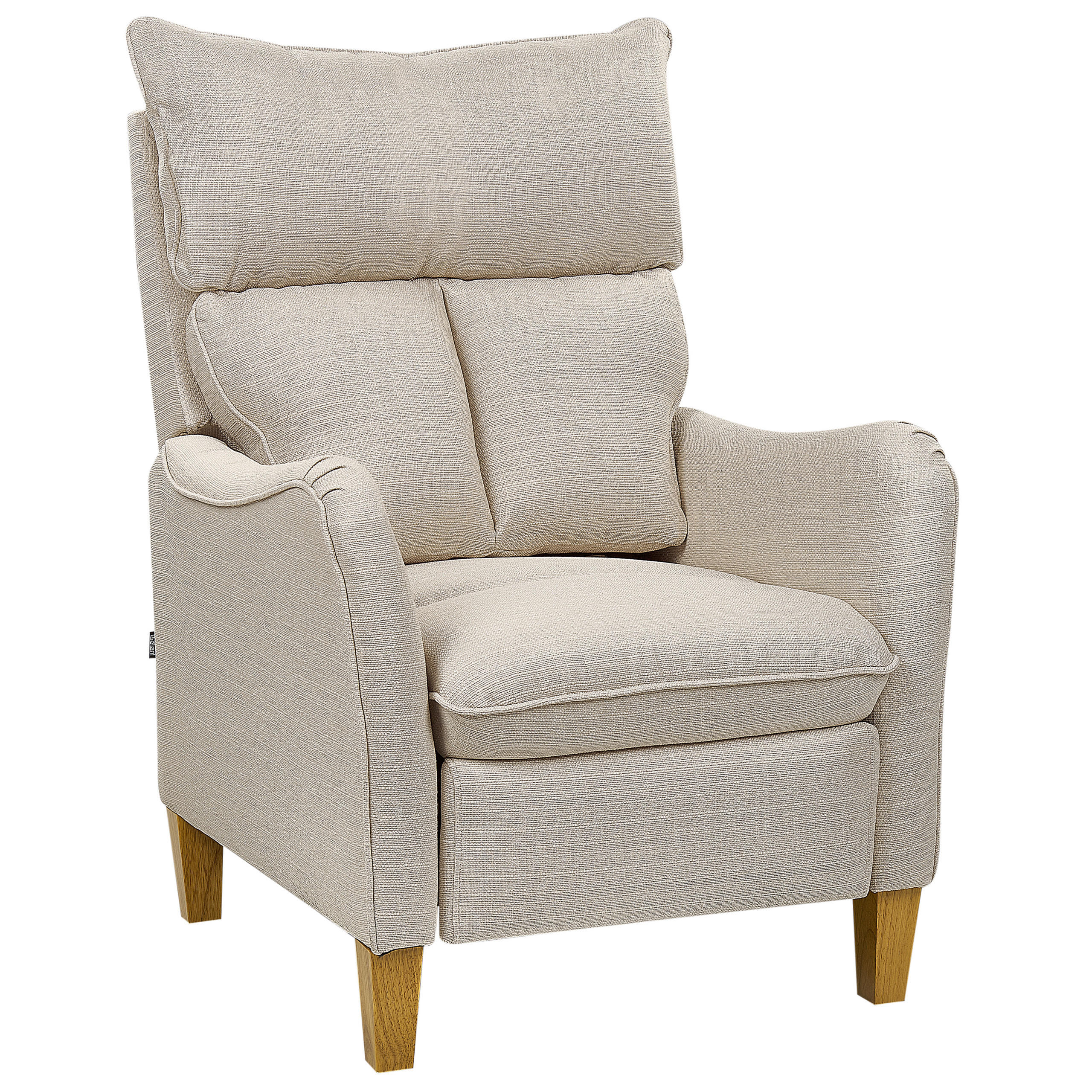 SESSEL hellbeige manuell verstellbar Royston - Hellbraun/Beige, Textil (68/108/73cm) - Beliani