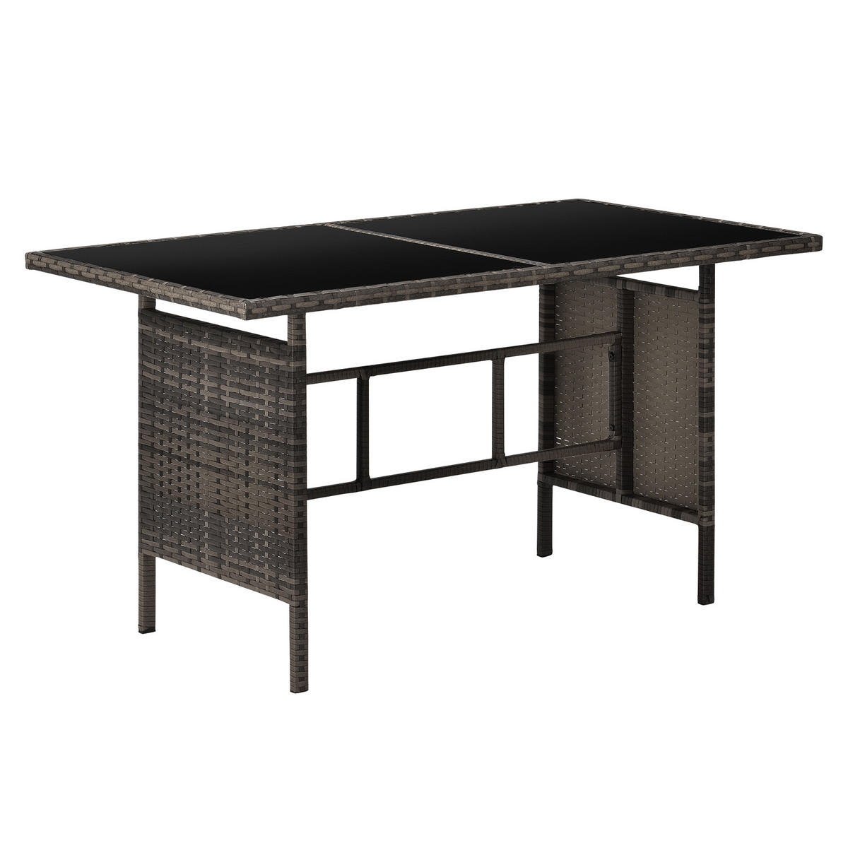 RATTAN-LOUNGE Madison - Braun/Grau, Kunststoff - SVITA