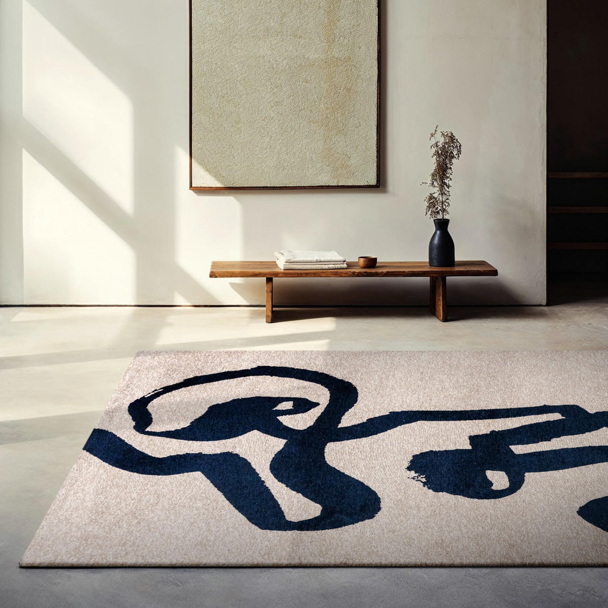 TEPPICH Sea Ink Ribbon 240/340 cm - Blau, Textil (240/340cm) - Louis De Poortere