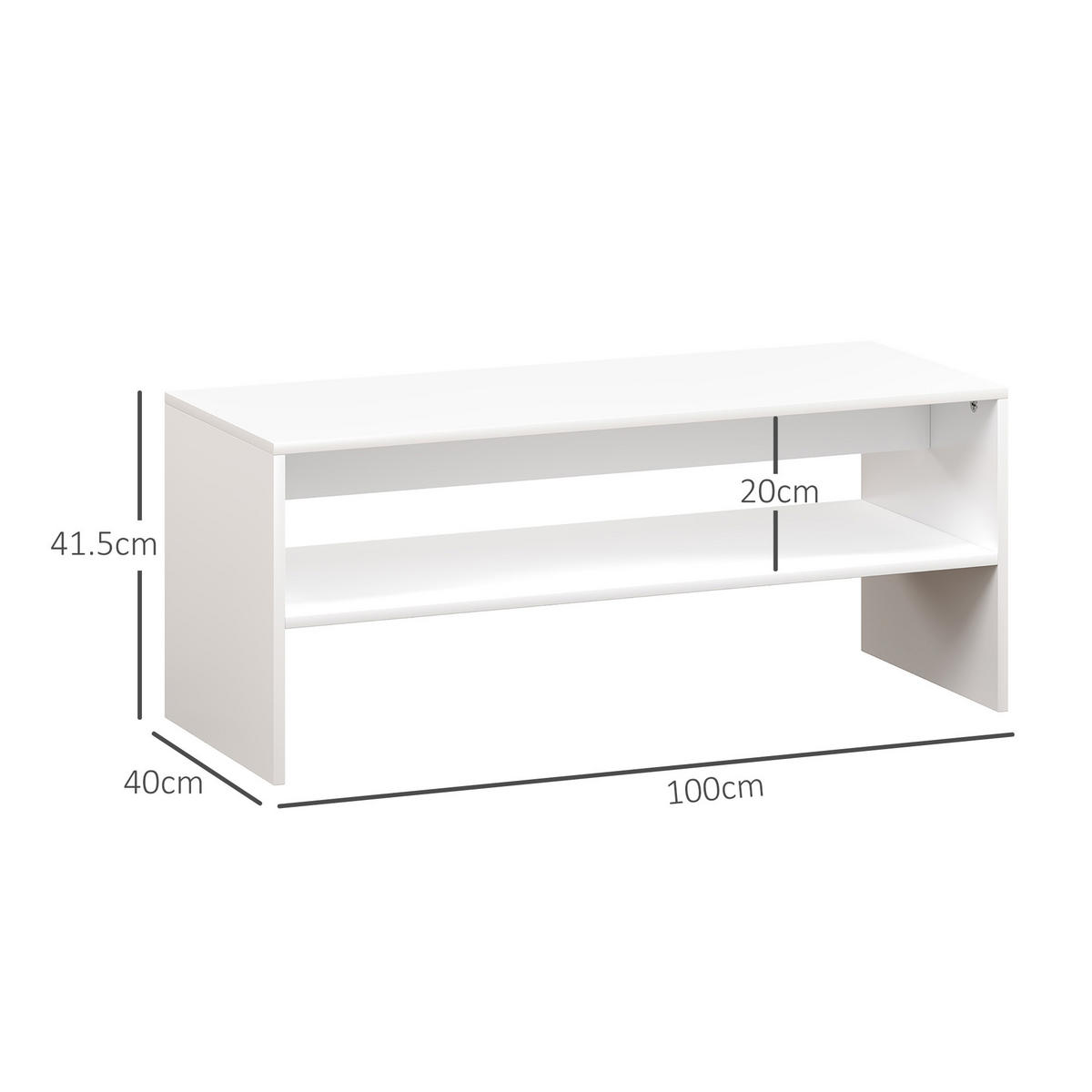 BEISTELLTISCH Weiß 1 Stück - Weiß, Kunststoff (100/40/41.5cm) - GiPP
