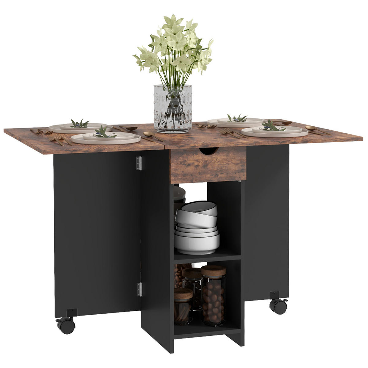 ESSTISCH Qylvin 120/72/75 cm - Braun, Holz (120/72/75cm) - ZMH