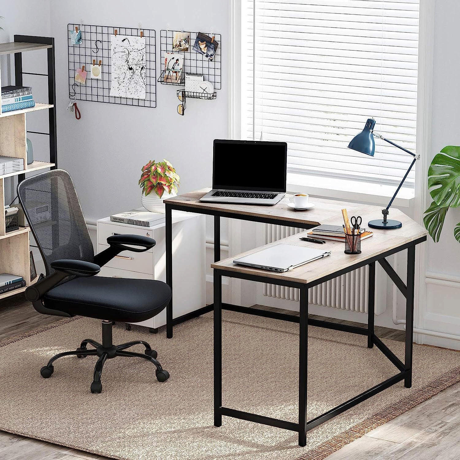 ECKSCHREIBTISCH TORONTO - Schwarz, Holzwerkstoff (149/149/75cm) - Hansiro