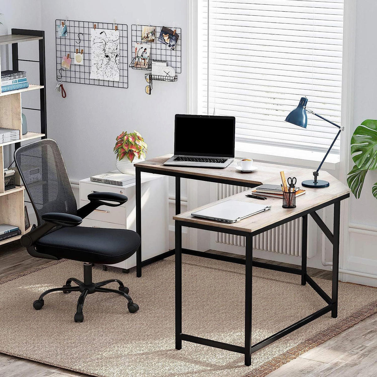 ECKSCHREIBTISCH TORONTO - Schwarz, Holzwerkstoff (149/149/75cm) - Hansiro