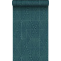 TAPETE Origami-Muster 53 cm x 10.05 m - Blau, Papier (53/1000cm) - Origin Wallcoverings