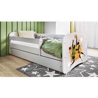 KINDERBETT Basketball 80x160 cm mit Matratze, Schublade, Rausfallschutz & Lattenrost, Weiß - Weiß, Holzwerkstoff (80/160cm) - RAUMHIRSCH FURNITURE