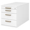 ROLLCONTAINER - mit 3 Schubladen 80/42,8/51,2 cm in Weiß Streifengriff (Kunststoff) - Weiß, Holzwerkstoff (42.8/51.2/80cm) - bümö