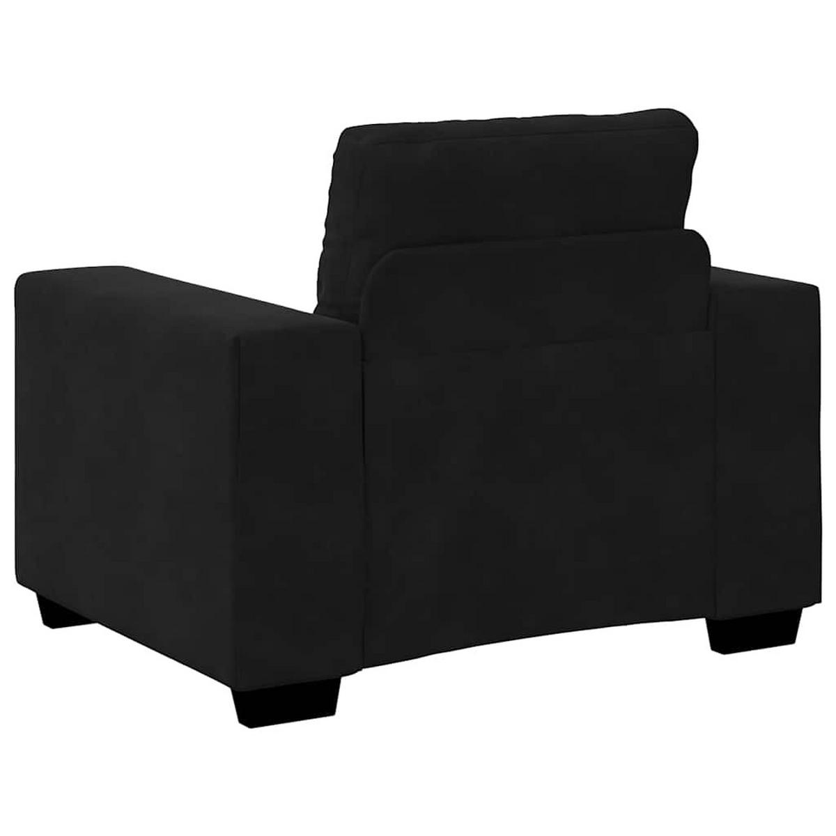 SESSEL Schwarz 100/78/80 Cm Samt - Schwarz, Naturmaterialien (78/80/100cm) - vidaXL