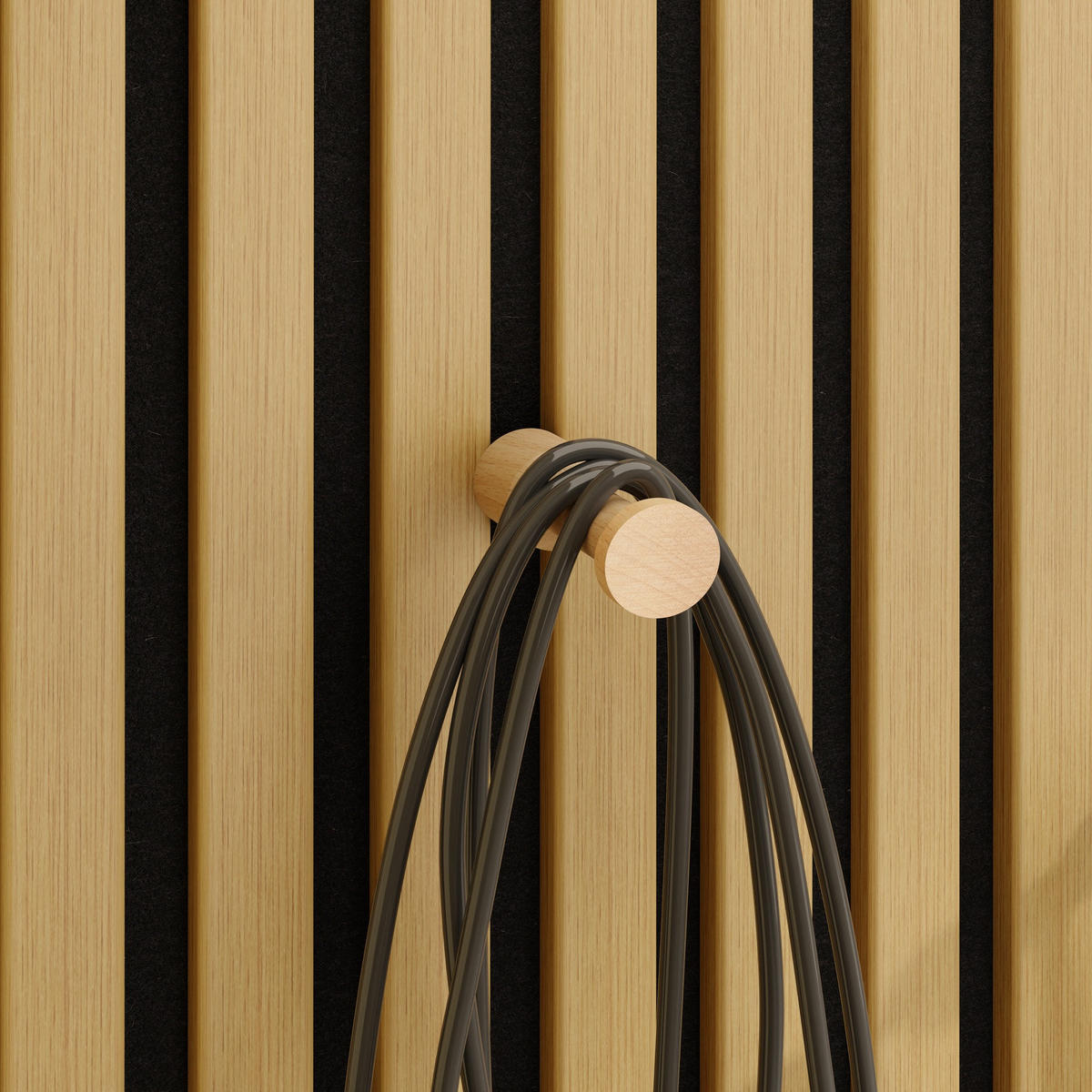 SUPORT perete cu rafturi și cârlige pentru haine și accesorii - culoare naturală, compozit lemnos (19/120/120cm) - SoBuy