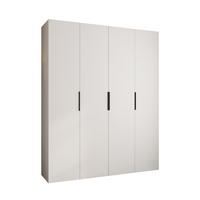 DREHTÜRENSCHRANK 245,5/200/50 4-türig - Schwarz/Weiß, Holz/Metall (200/245.5/50cm) - Abiks Möbel