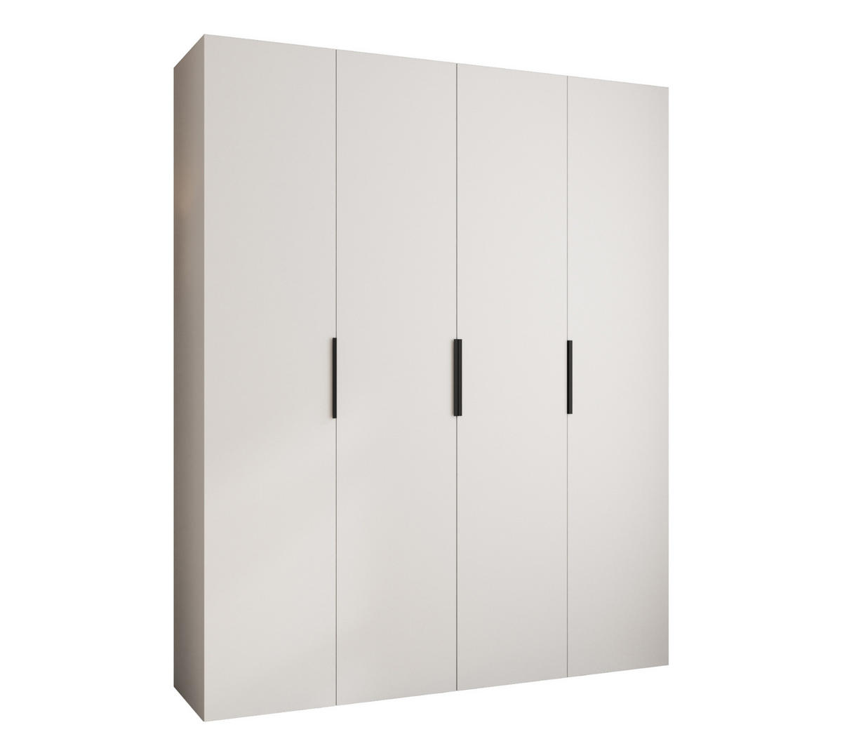 DREHTÜRENSCHRANK 245,5/200/50 4-türig - Schwarz/Weiß, Holz/Metall (200/245.5/50cm) - Abiks Möbel