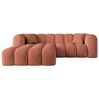 ECKSOFA Ottomane Links OLEA-L1 - 231x173x74 cm Koralle - Koralle/Schwarz, Holzwerkstoff/Kunststoff (231/173cm) - ALTDECOR