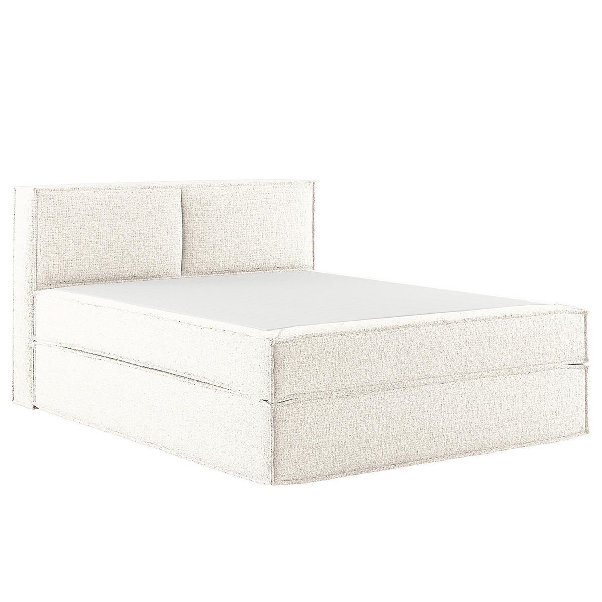 BOXSPRINGBETT mit Kopfteil - Premium - Weiß, Textil (140/200cm) - home24