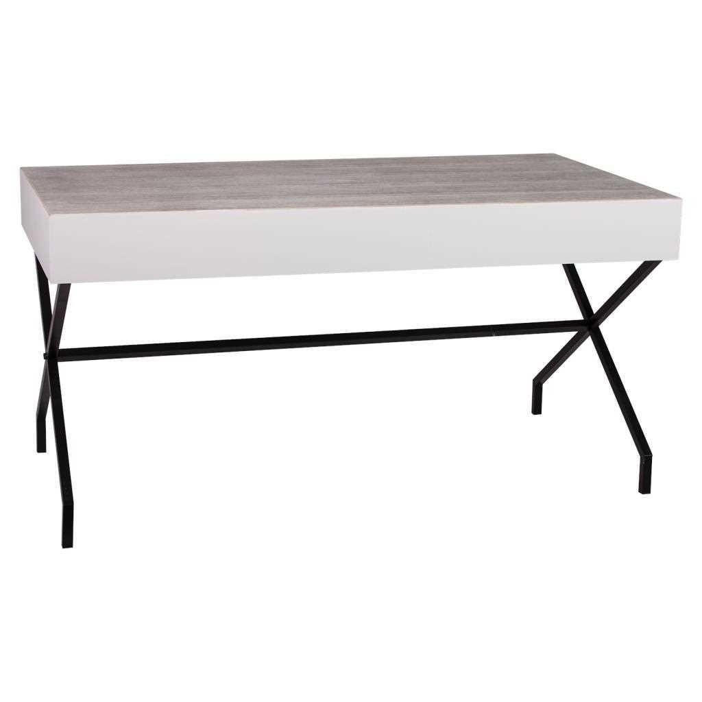 TISCH aus Metall und Holz, 160x80cm - Weiß, Holz (80/160/80cm) - Wanderlust