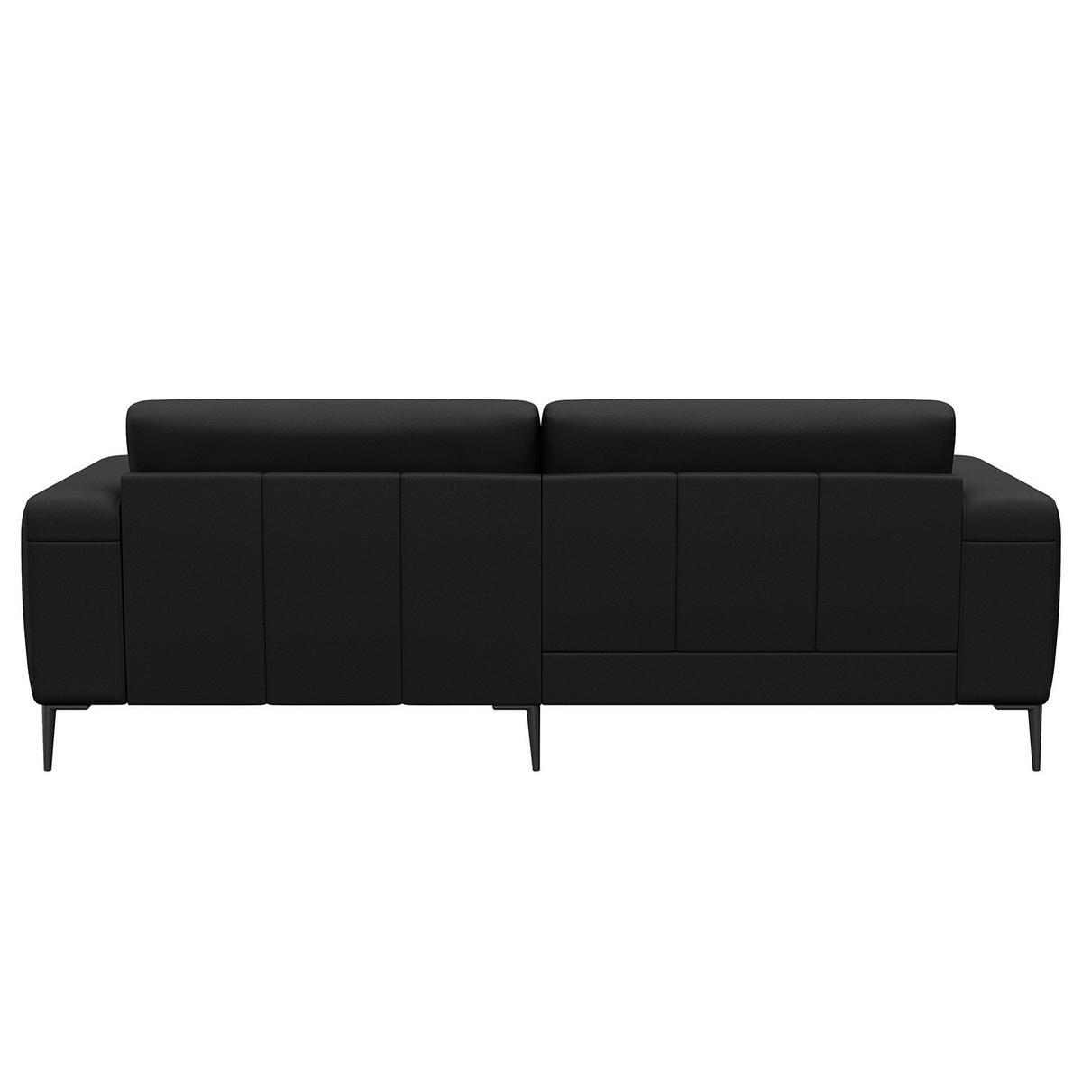 3-SITZER SOFA - Schwarz, Leder/Metall (225/77/88cm) - home24