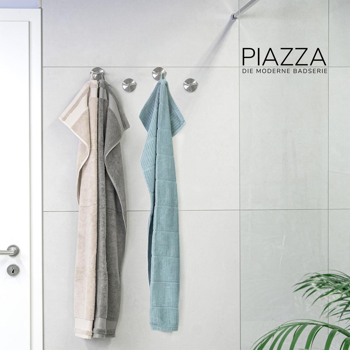 DOPPEL-WANDHAKEN 2er Set PIAZZA, Edelstahl - Edelstahlfarben, Metall (6/6/6cm) - bremermann