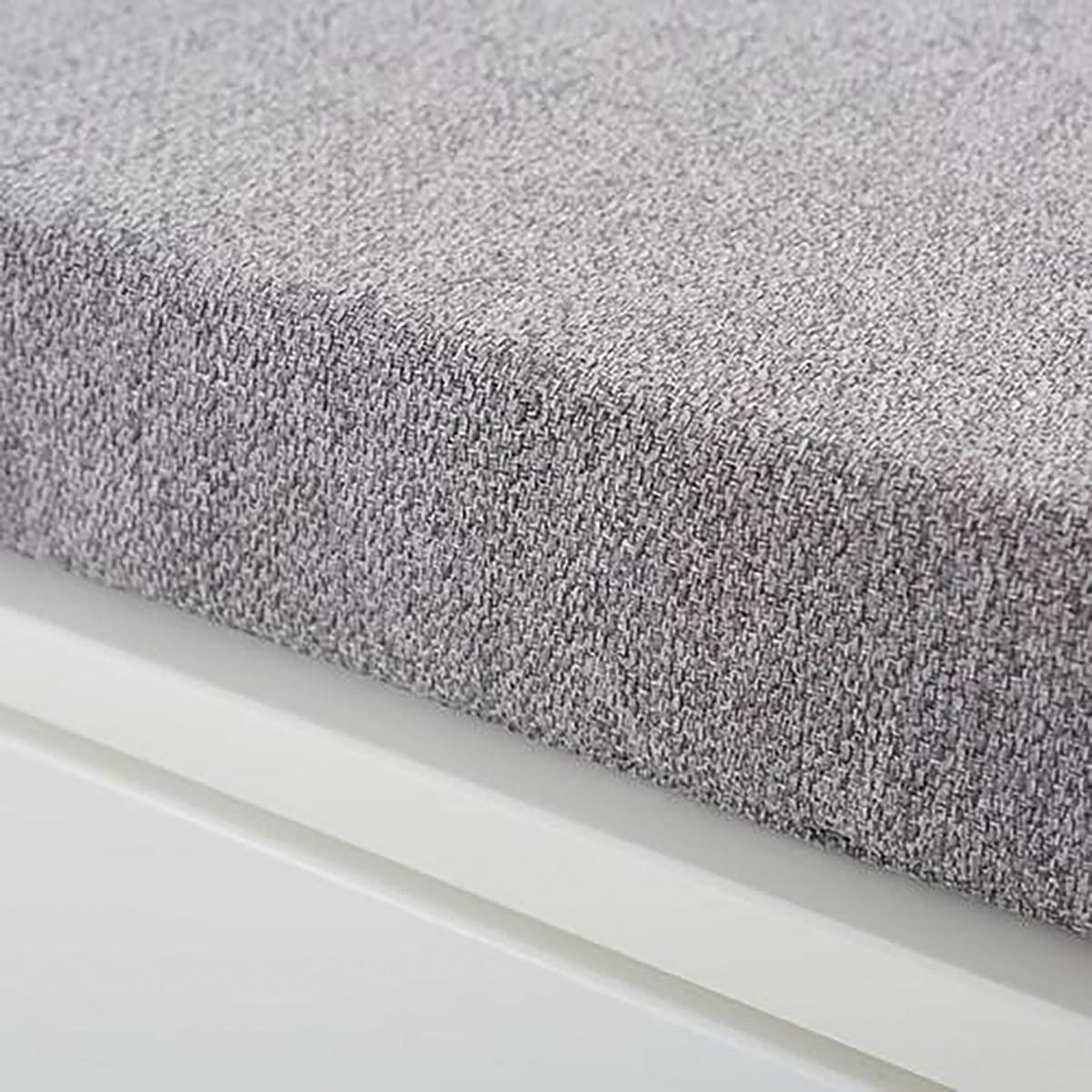 GARDEROBENBANK - Weiß, Holzwerkstoff/Textil (80/45/36cm) - home24