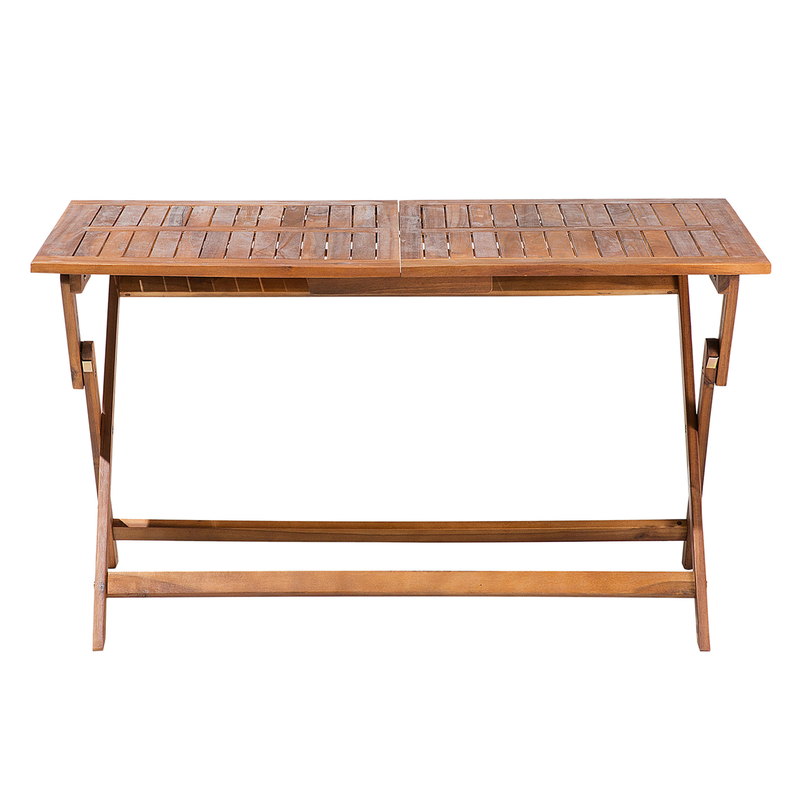 GARTENTISCH 140/75 cm Massivholz Dunkler Holzfarbton Cento - Dunkelbraun, Holz (140/74/75cm) - Beliani