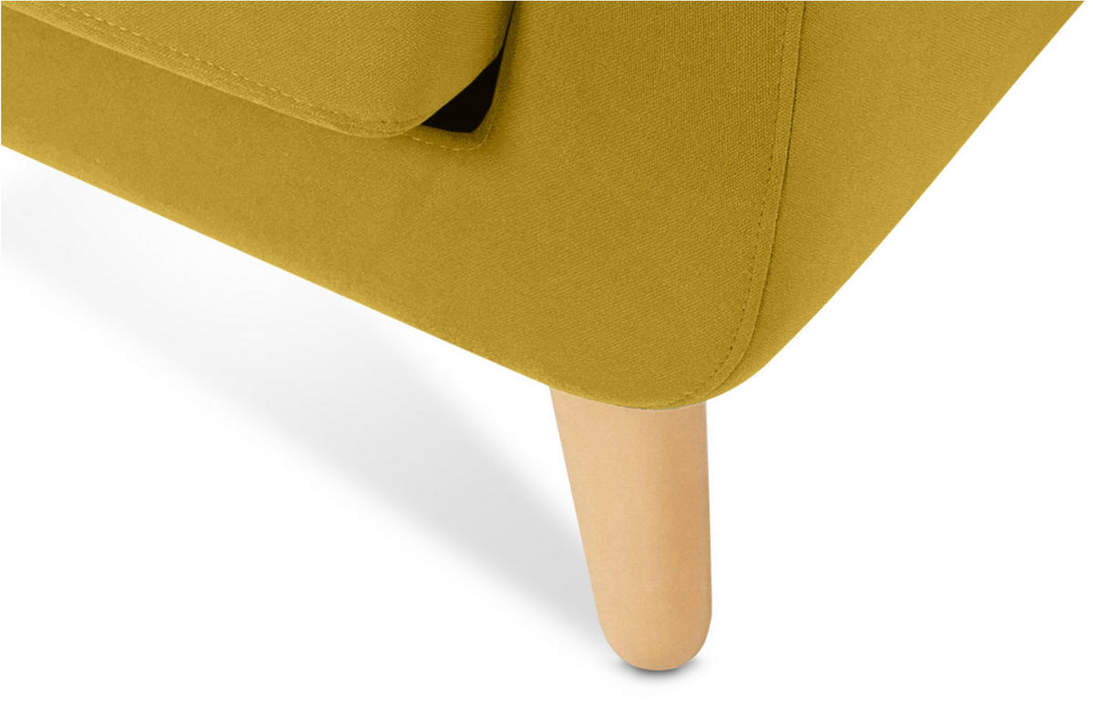 SESSEL TAGIO Massivholz-Beine, Gelb - Gelb/Braun, Buchenholz/Textil (86/80/88cm) - KONSIMO®