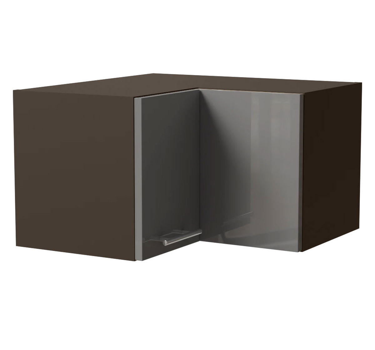 ECKHÄNGESCHRANK Essen W12/60/36 Grau Hochglanz / Lava Matt 60 / 60 / 36cm - Dunkelgrau/Grau, Holz/Holzwerkstoff (60/36/60cm) - Feldmann-Wohnen