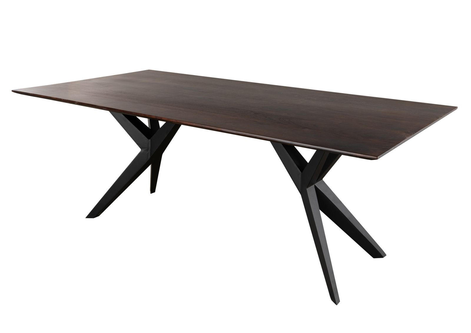ESSTISCH Akazie 220x100x76 braun lackiert Beine anthrazit matt SWISS EDGE #41 - Braun, Holz (100/220/76cm) - Massivmoebel24