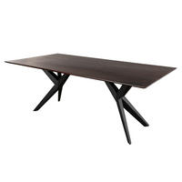 ESSTISCH Akazie 220x100x76 braun lackiert Beine anthrazit matt SWISS EDGE #41 - Braun, Holz (100/220/76cm) - Massivmoebel24