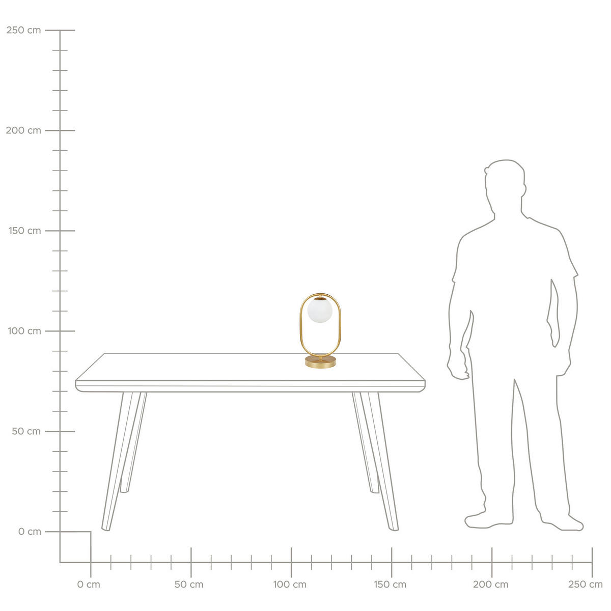 TISCHLAMPE Yankee 14/14/35 cm - Goldfarben, Metall (14/14/35cm) - Beliani