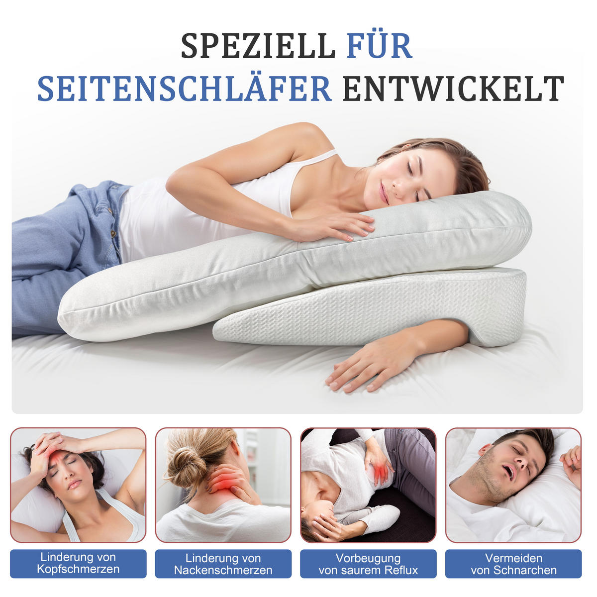 KISSEN mit Armloch 31078 - Weiß, Textil (116/76cm) - Vercart