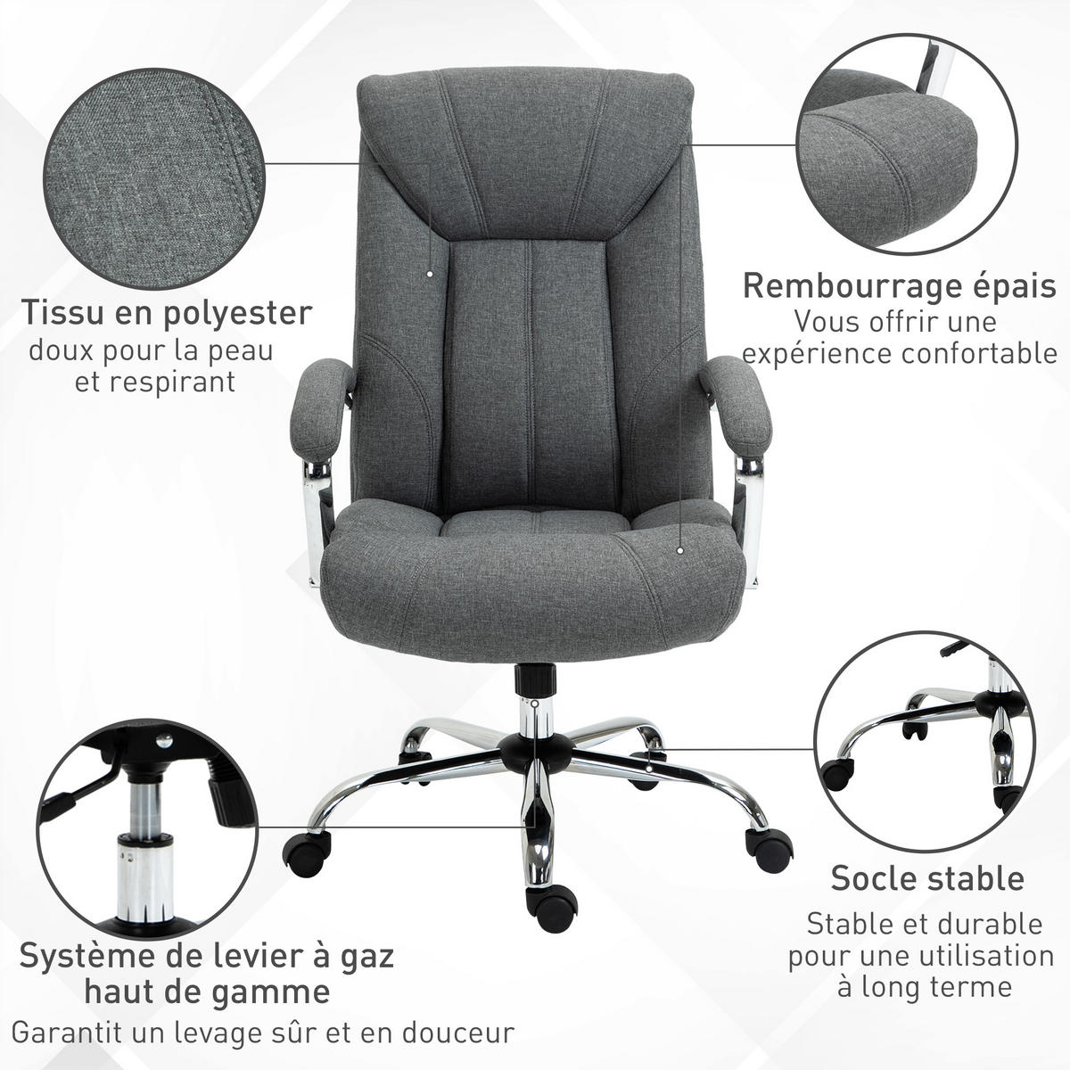 CHEFSESSEL DE-11781 65x78x110-118 cm Grau - Grau, Textil (65/118/78cm) - ComfortXL
