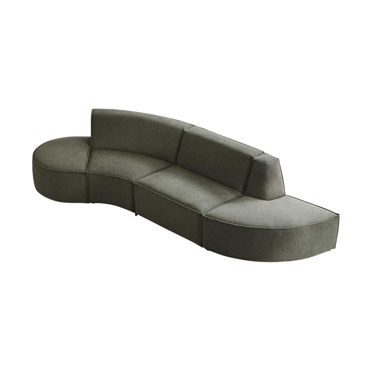 SOFA Dario Grün aus Stoff - Grün, Textil (365/75/115cm) - Tikamoon
