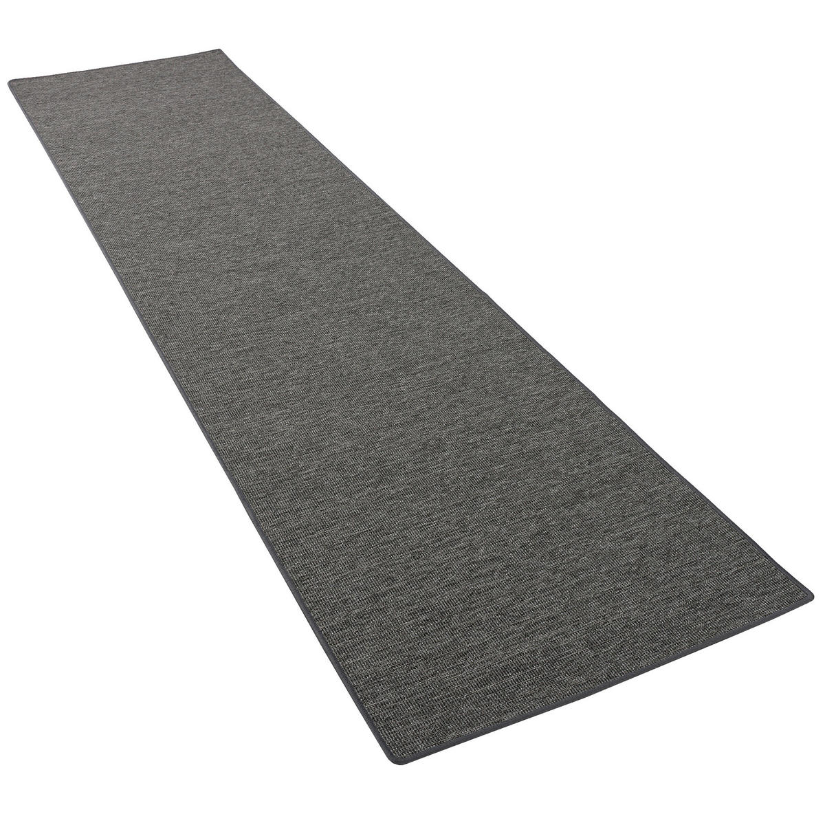 SISAL-OPTIK DESIGNER TEPPICH LÄUFER PURE MELIERT - Anthrazit, Textil (80/240cm) - Snapstyle