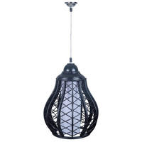 LAMPE, schwarz, 31x41cm - Schwarz, Naturmaterialien (30.5/30.5/40.6cm) - Wanderlust