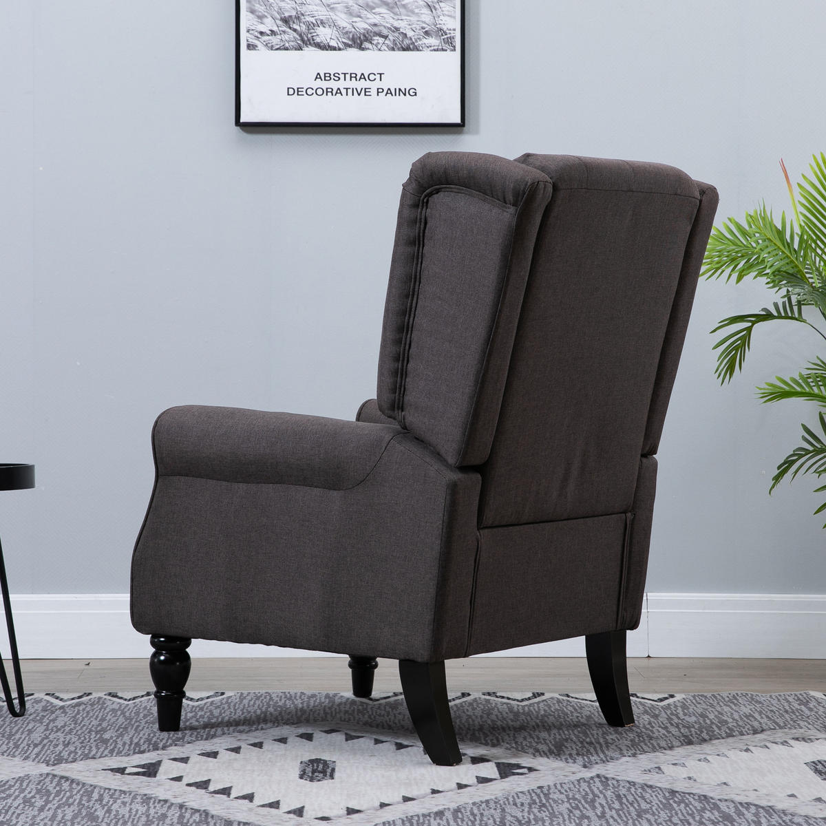 EINZELSESSEL mit Tufting Relaxsessel Einzelstuhl Holzfüße Polyester 2 Farben - Schwarz/Braun, Holz/Textil (86/102/74cm) - HOMCOM