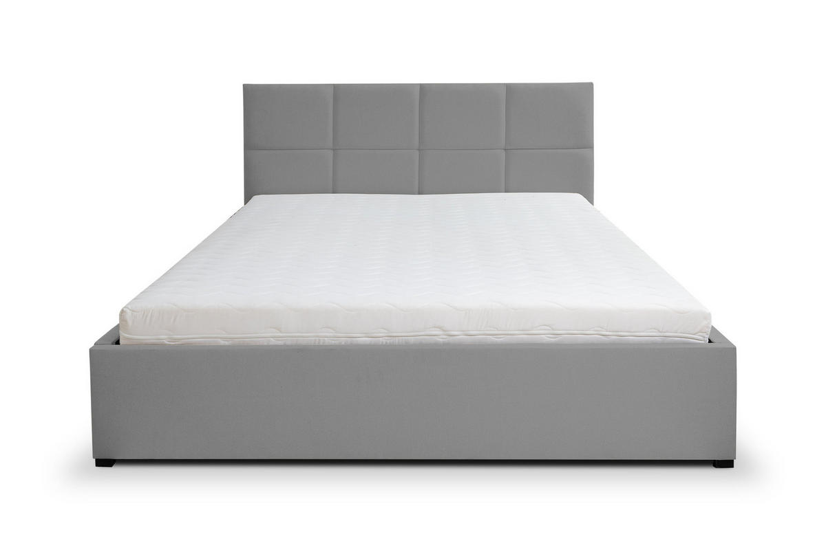 POLSTERBETT BETTY mit Kopfteil, 140 x200 cm, Doppelbett mit Bettkasten und Lattenrost aus Velourstoff, Velourstoff, Frabe: Grau - Grau, Holz/Kunststoff (140/200cm) - VENASI MÖBEL