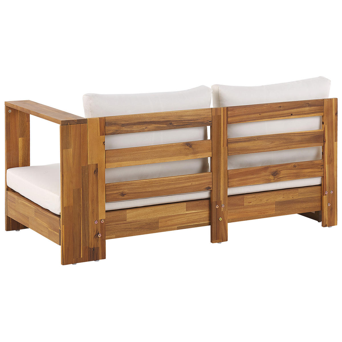LOUNGE-SET 5-Sitzer Heller Holzfarbton Marettimo - Hellbraun/Weiß, Holz - Beliani