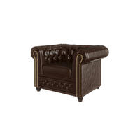 CHESTERFIELD-SESSEL Morin Braun vegan Leder - Braun, Holz/Textil (94/72/86cm) - S-Style Möbel