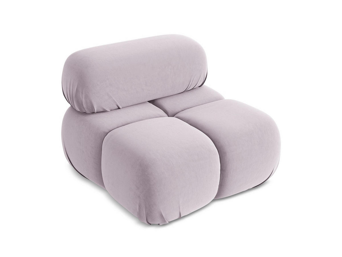 SESSEL Samt Stoff Violett - Lila/Flieder, Kunststoff/Textil (96/70/95cm) - Makamii
