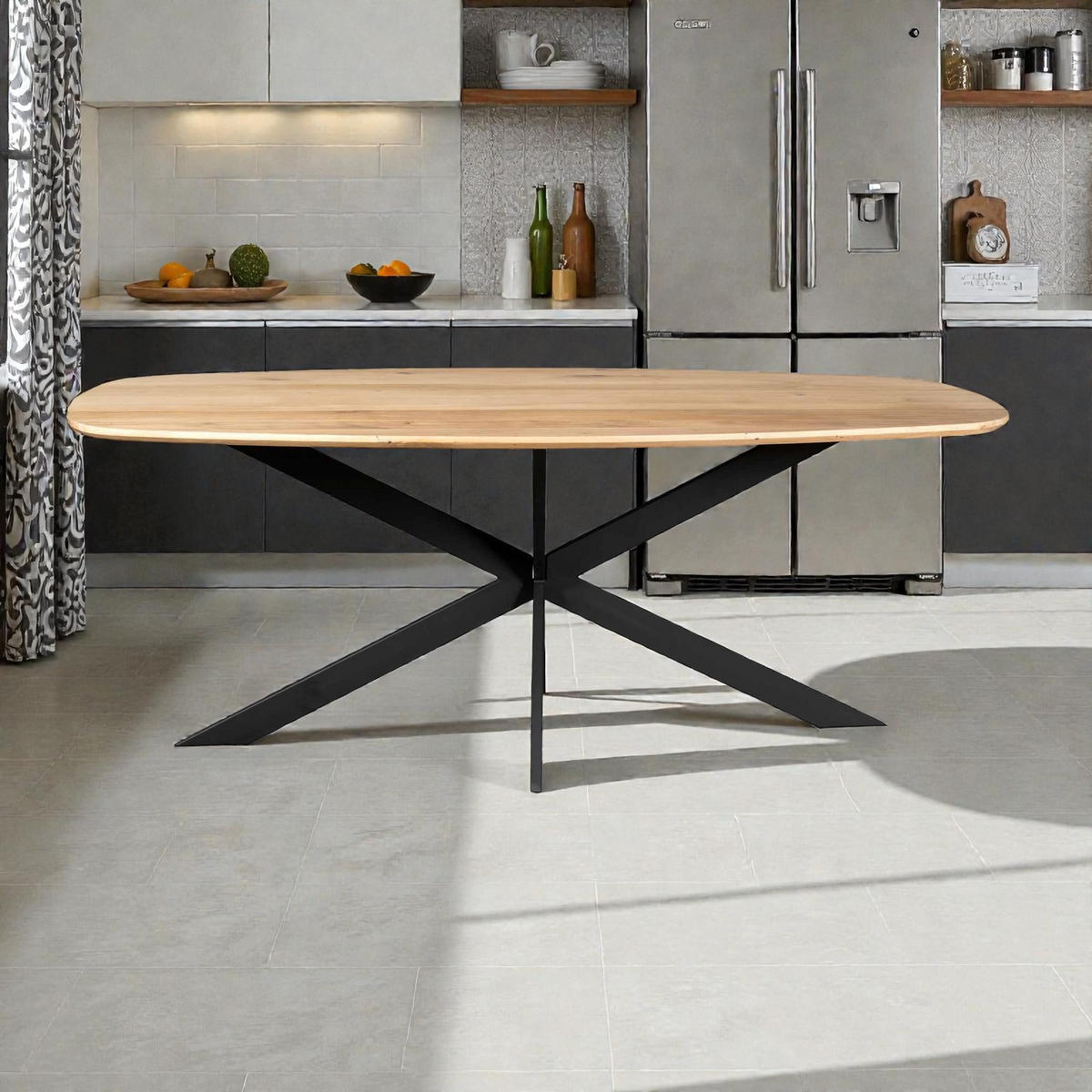 ESSTISCH Ferro Eichenholz Dänisches Oval 280 cm X 120 cm Natur - Naturfarben, Holz (120/280/76cm) - Villa Möbel