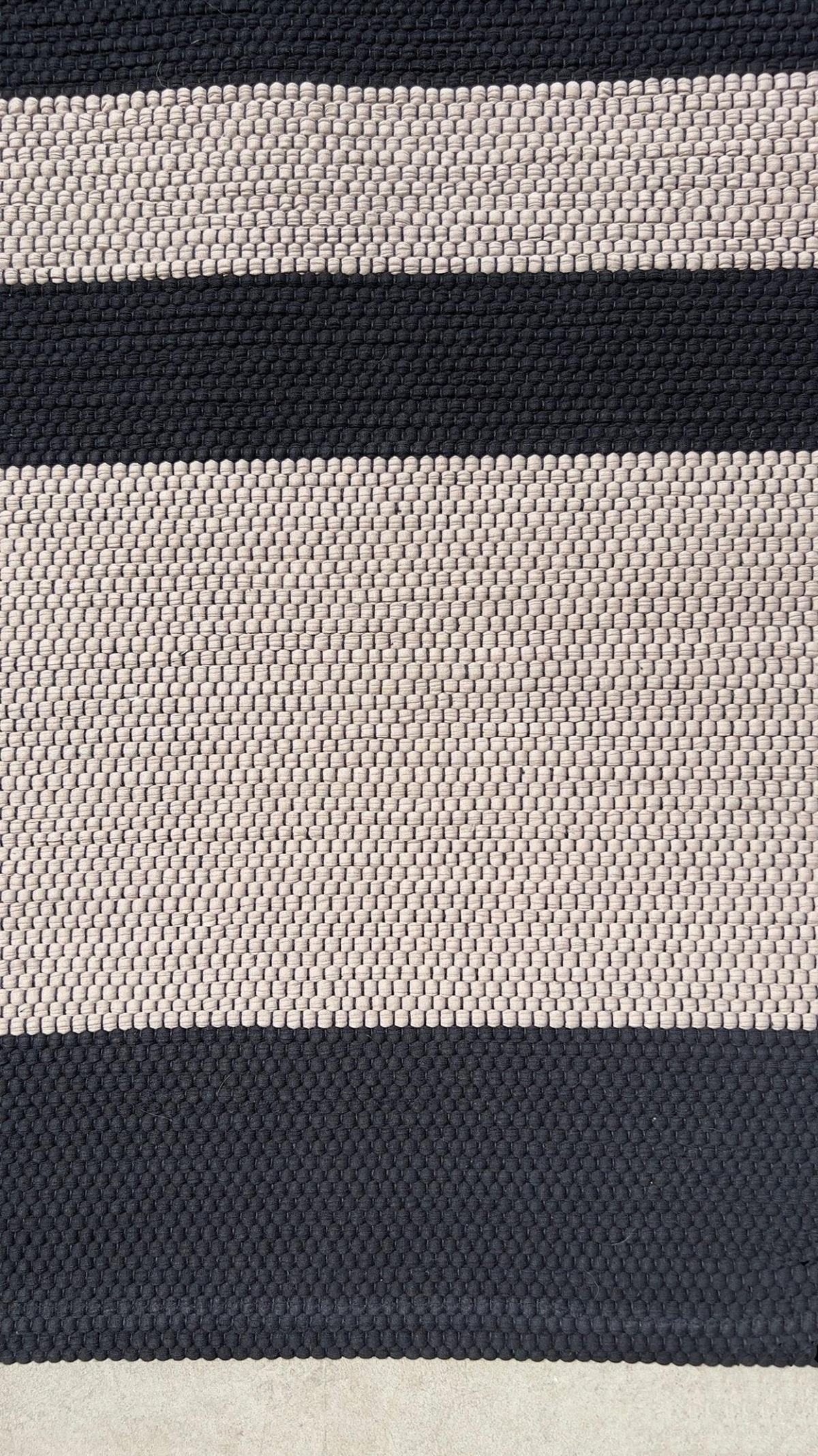 TEPPICH aus recycelter Baumwolle handgewebt schwarz - Schwarz, Naturmaterialien (140/200cm) - AFK Living