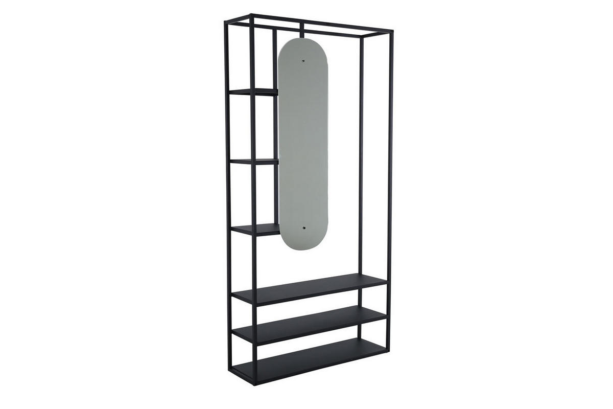 GARDEROBE Schwarz - Schwarz, Holzwerkstoff (100/200/30cm) - ebuy24