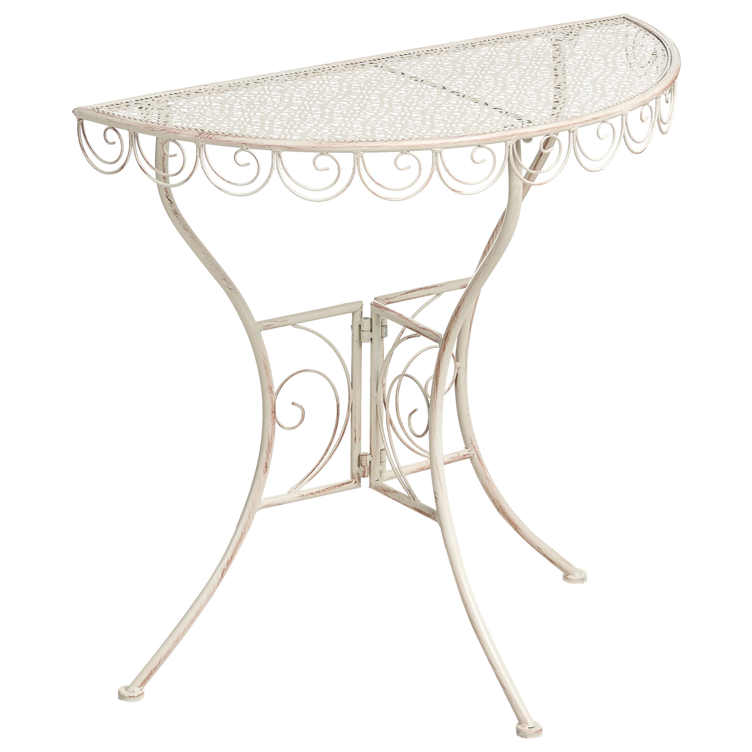Beliani BISTRO STOLEK 80/36 cm Kov Světle béžový Juina