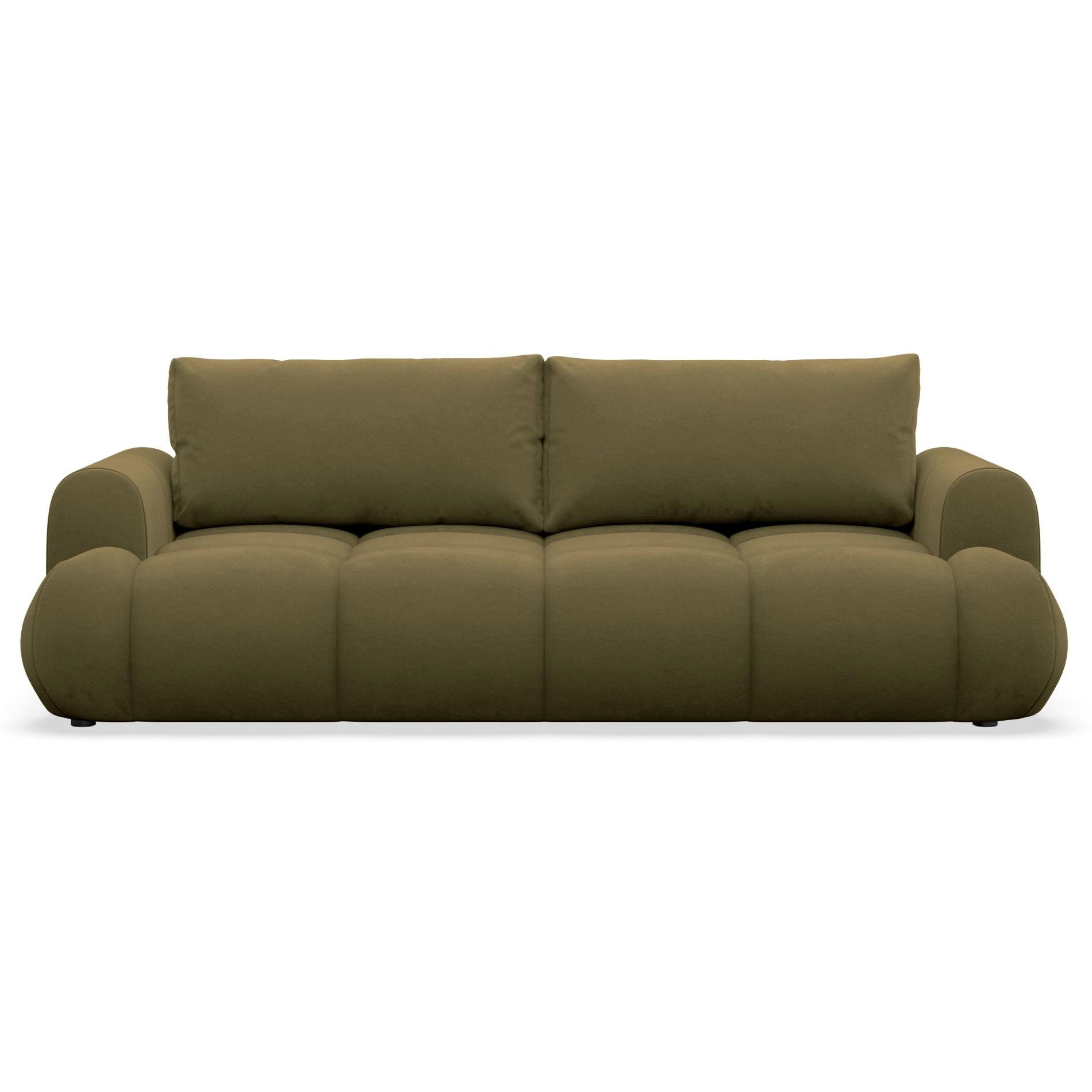 3-MIESTNA POHOVKA Ombo Doce Olivovozelená vodoodpudivý zamat - olivovozelená/čierna, textil/plast (250/92/110cm) - Selsey