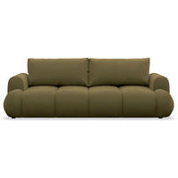 3-MIESTNA POHOVKA Ombo Doce Olivovozelená vodoodpudivý zamat - olivovozelená/čierna, textil/plast (250/92/110cm) - Selsey