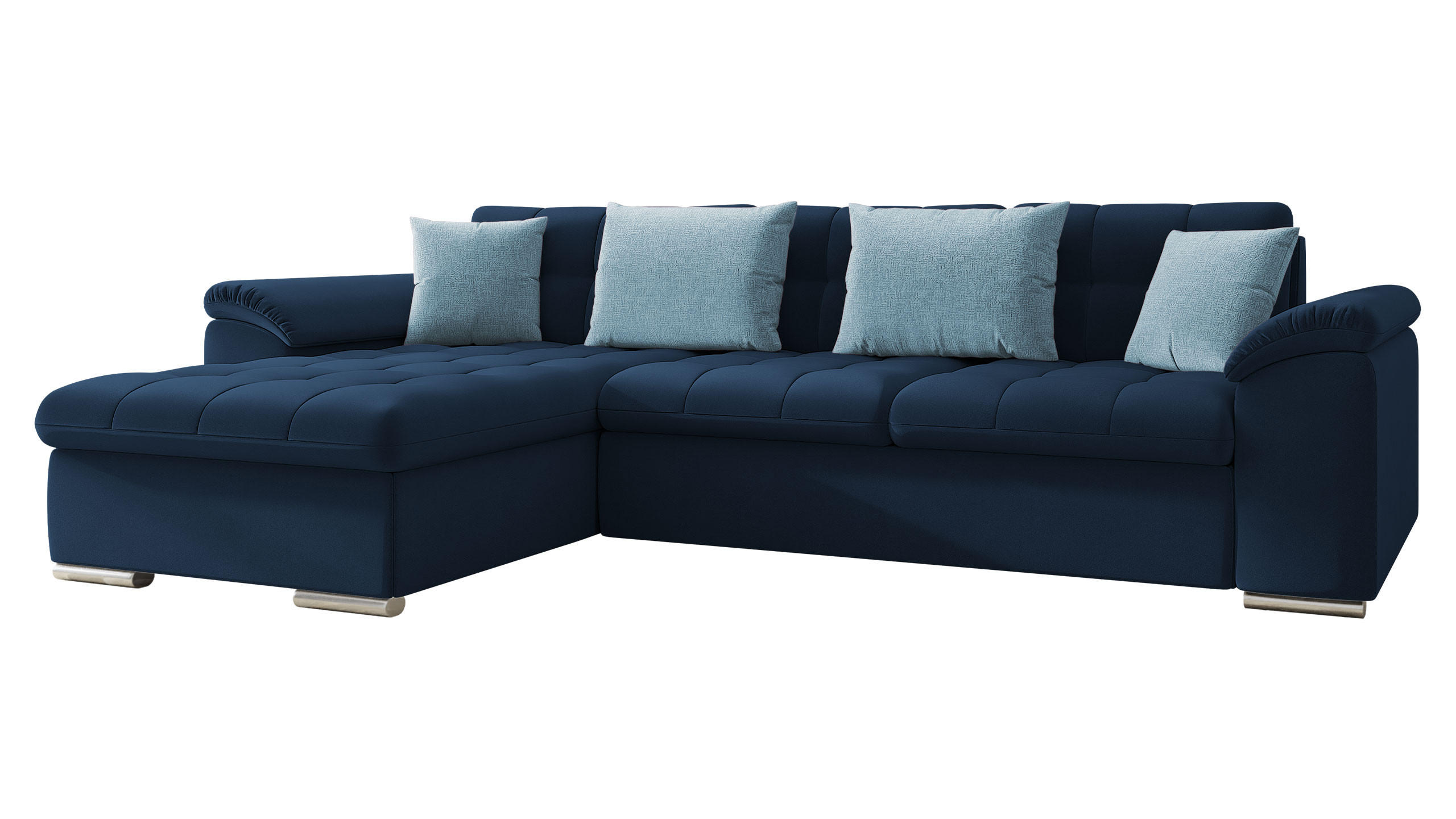 ECKSOFA Diana Premium, Seite: Links - Dunkelblau, Holz/Textil (280/160cm) - MIRJAN24