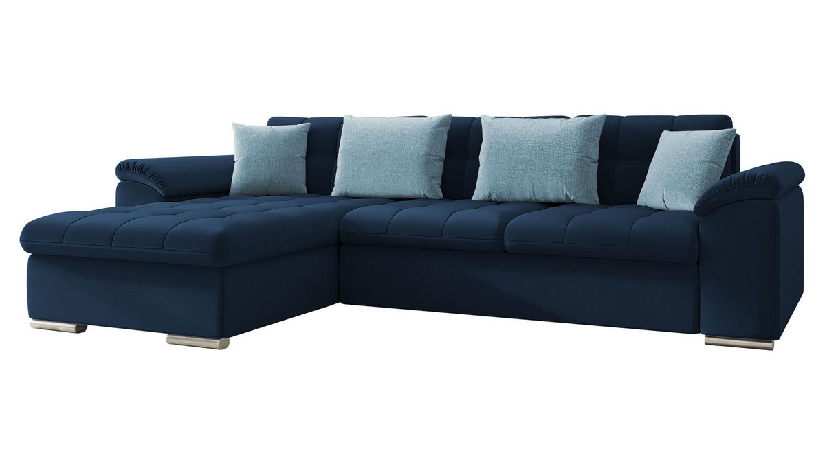 ECKSOFA Diana Premium, Seite: Links - Dunkelblau, Holz/Textil (280/160cm) - MIRJAN24